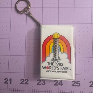 1982 World's Fair Keychain with Rainbow Design and Deck of Cards